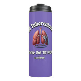 Briefmarke unsere TB jetzt. Welttuberkulosetag. Thermosbecher