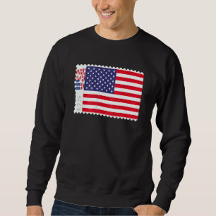 Briefmarke USA Patriotische Amerikanische Flagge F Sweatshirt