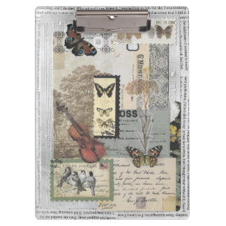 Briefmarke Vintag Ephemera Decoupage Klemmbrett