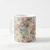 Briefmarke Vintag Kaffeetasse (Vorderseite Links)