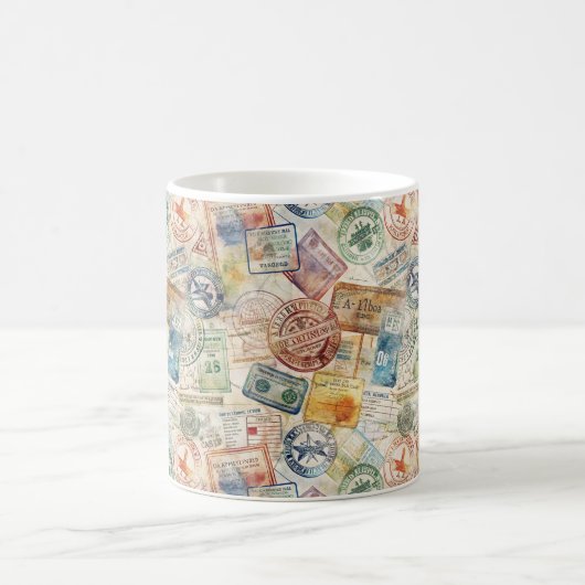 Briefmarke Vintag Kaffeetasse (Mittel)