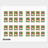 Briefmarke vom Weihnachtsmann ausschneiden Rechteckiger Aufkleber (Blatt)