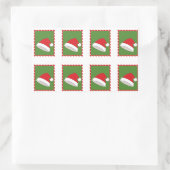 Briefmarke vom Weihnachtsmann ausschneiden Rechteckiger Aufkleber (Tasche)