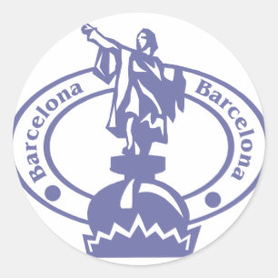 Briefmarke von Barcelona Runder Aufkleber