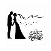 Briefmarke von Braut und Groom, nur verheiratet Gummistempel (Prägung)