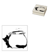 Briefmarke von Cat- und Cauldron-Illustration Gummistempel (Stempel)