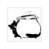 Briefmarke von Cat- und Cauldron-Illustration Gummistempel (Prägung)