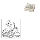 Briefmarke von Chipmunk und Pine Cones Gummistempel (Stempel)
