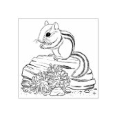 Briefmarke von Chipmunk und Pine Cones Gummistempel (Prägung)