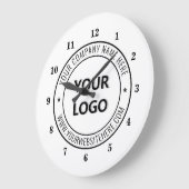 Briefmarke von Firmenlogo Personalisiert modern Große Wanduhr (Winkel)