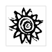 Briefmarke von Holzschnitt oder Sonnenblumenkautsc Gummistempel (Prägung)