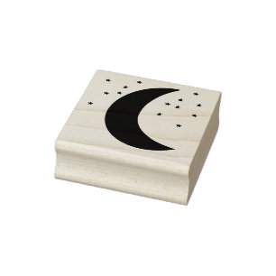 Briefmarke von Mond und Stars Gummistempel