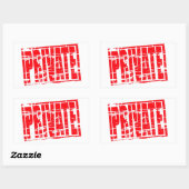 Briefmarke von Rotkautschuk Rechteckiger Aufkleber (Blatt)