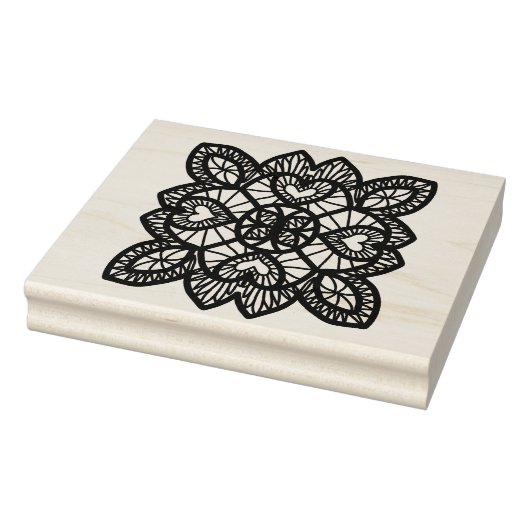 Briefmarke von Spitzenherzen zur Illustration von Gummistempel (Stempel)