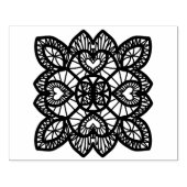 Briefmarke von Spitzenherzen zur Illustration von Gummistempel (Prägung)