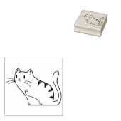 Briefmarke von Tabby Cat Illustration Gummistempel (Stempel)