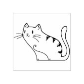 Briefmarke von Tabby Cat Illustration Gummistempel (Prägung)