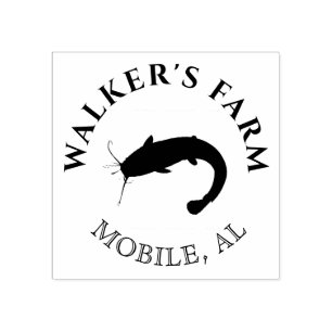 Briefmarke von Vintagen Katfischen Gummistempel