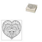 Briefmarke von Vögeln und Herz-Illustrationen Gummistempel (Stempel)