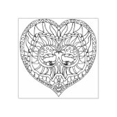 Briefmarke von Vögeln und Herz-Illustrationen Gummistempel (Prägung)