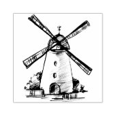 Briefmarke von Windmühle Gummistempel (Prägung)