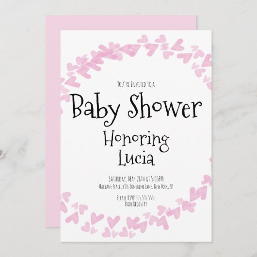 Briefmarke Wasserfarbe Kinderdusche Einladung (Vorne/Hinten)