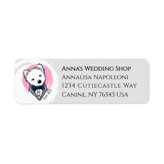 Briefmarke Wedding Westie (Vorne)