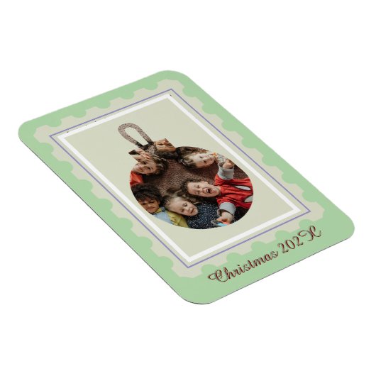 Briefmarke Weihnachtsschmuck Custom Foto Holiday Magnet (Rechte Seite)