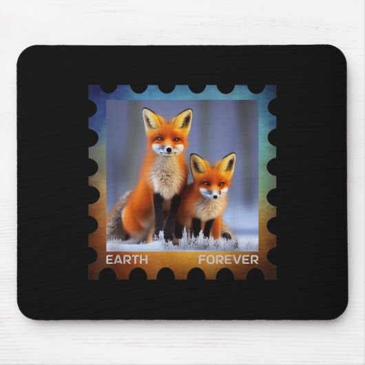 Briefmarke zum Schutz der Erde für immer Mousepad (Vorne)
