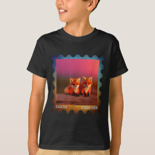 Briefmarke zum Schutz der Umwelt auf der Erde Sonn T-Shirt