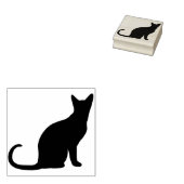 Briefmarke zur Silhouette der siamesischen Katze Gummistempel (Stempel)