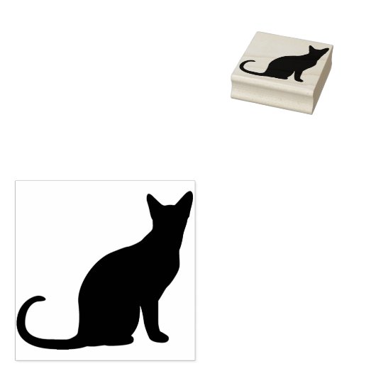 Briefmarke zur Silhouette der siamesischen Katze Gummistempel (Stempel)