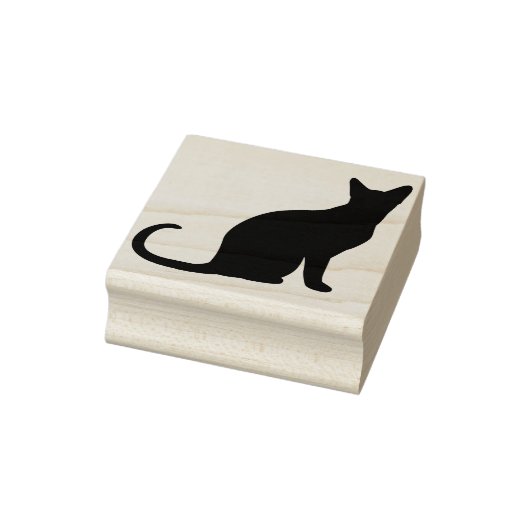 Briefmarke zur Silhouette der siamesischen Katze Gummistempel (Stempel)