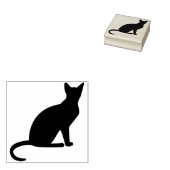 Briefmarke zur Silhouette der siamesischen Katze Gummistempel (Stempel)