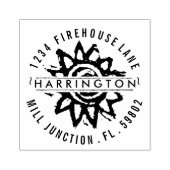 Briefmarke zur Sonnenblume Rücksendeadresse Gummistempel (Prägung)