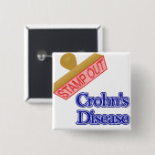Briefmarkeheraus Crohns Krankheit Button (Vorne & Hinten)