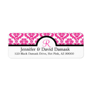 Briefmarken für die Hochzeitadresse Damask Monogra