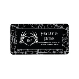 Briefmarken für Hochzeitaufkleber Skelettherz Adressaufkleber