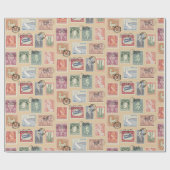 Briefmarken Geschenkpapier (Flach)