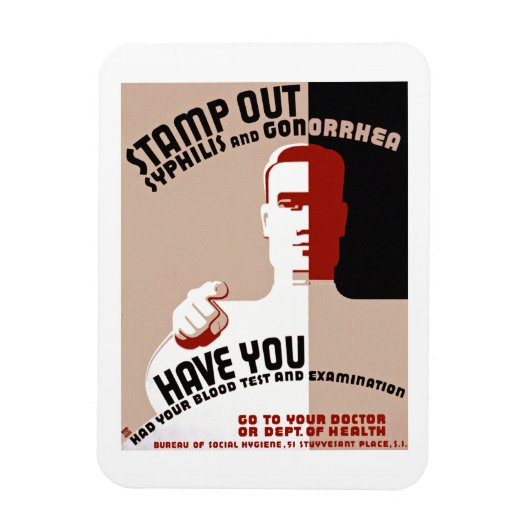 Briefmarken-heraus Syphilis und Gonorrhöe Magnet (Vertikal)