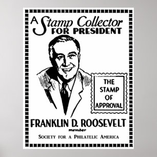 Briefmarken-Kollektor 1936 FDR für Präsidenten Poster