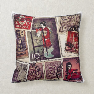 Briefmarken-Sammlungthrow-Kissen Kissen