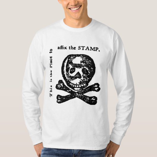 Briefmarken-Taten-Aufstands-amerikanische T-Shirt (Vorderseite)