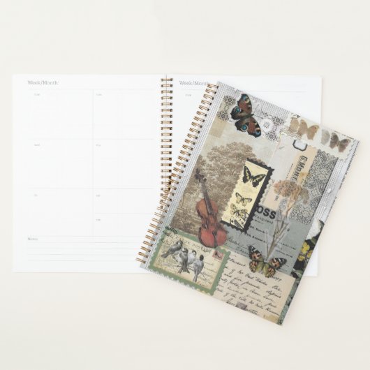 Briefmarken Vintage-Ephemera Decoupage Planer (Anzeige)
