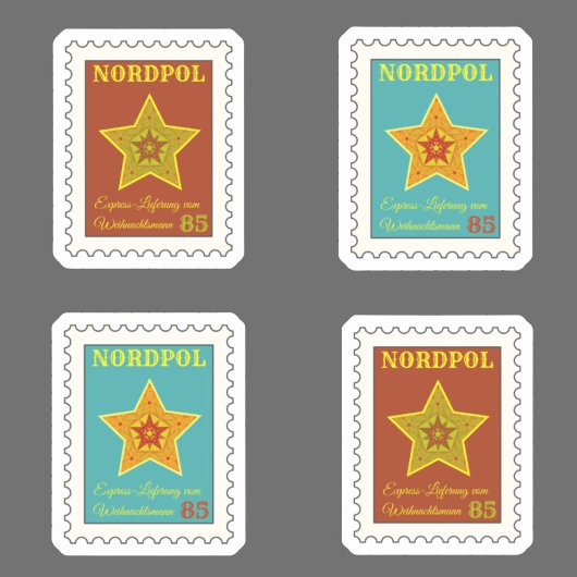Briefmarken vom Weihnachtsmann Sticker
