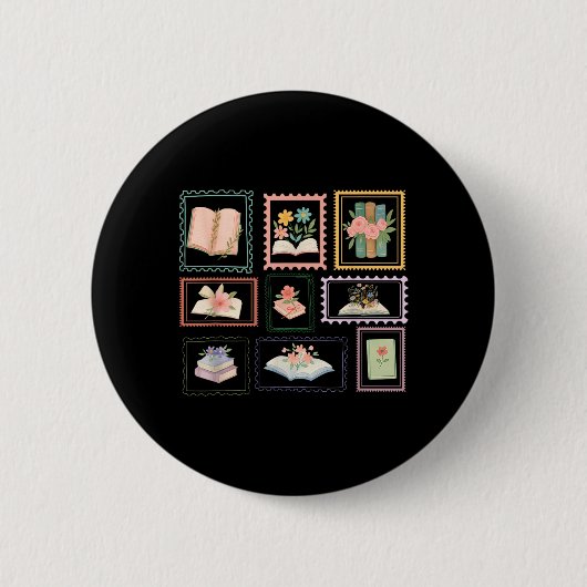 Briefmarkenbuch Bücherwurm Briefmarkenliebhaber Le Button (Vorderseite)