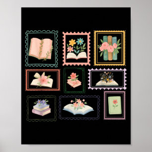 Briefmarkenbuch Bücherwurm Briefmarkenliebhaber Le Poster