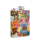 Briefmarkensammler-Flasche Flachmann (Rechts)