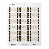 Briefmarkenschild Floral Damask Glitzer feierliche Adressaufkleber (Vorne)