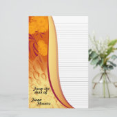 Briefpapier-Briefpapier gezeichnet, orange Briefpapier (Stehend Vorderseite)